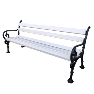 Parkovna klop - LITOŽELEZNA / BELA - 180 cm