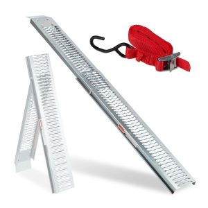 Jeklena dostopna rampa z zateznim trakom / zložljiva - dolžina 2140 mm
