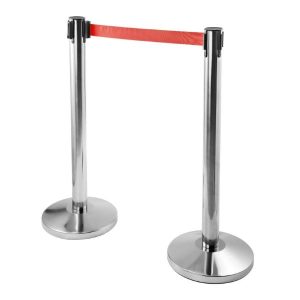 Pregradni stebriček z izvlečnim trakom - INOX